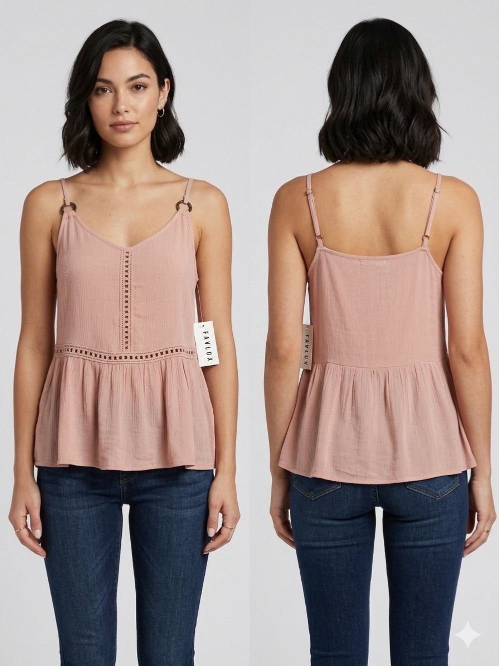 *2 for $15* ASOS size 18 Pink Peplum Camisole Tank Top